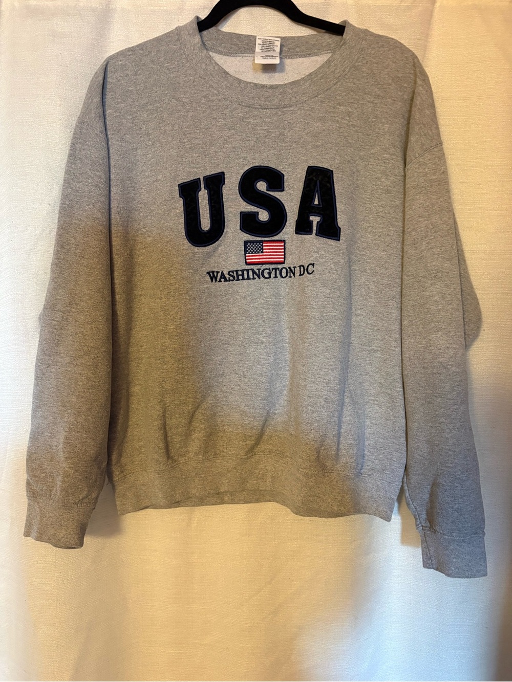Gildan Gray Crewneck Sweatshirt with Navy Lettering